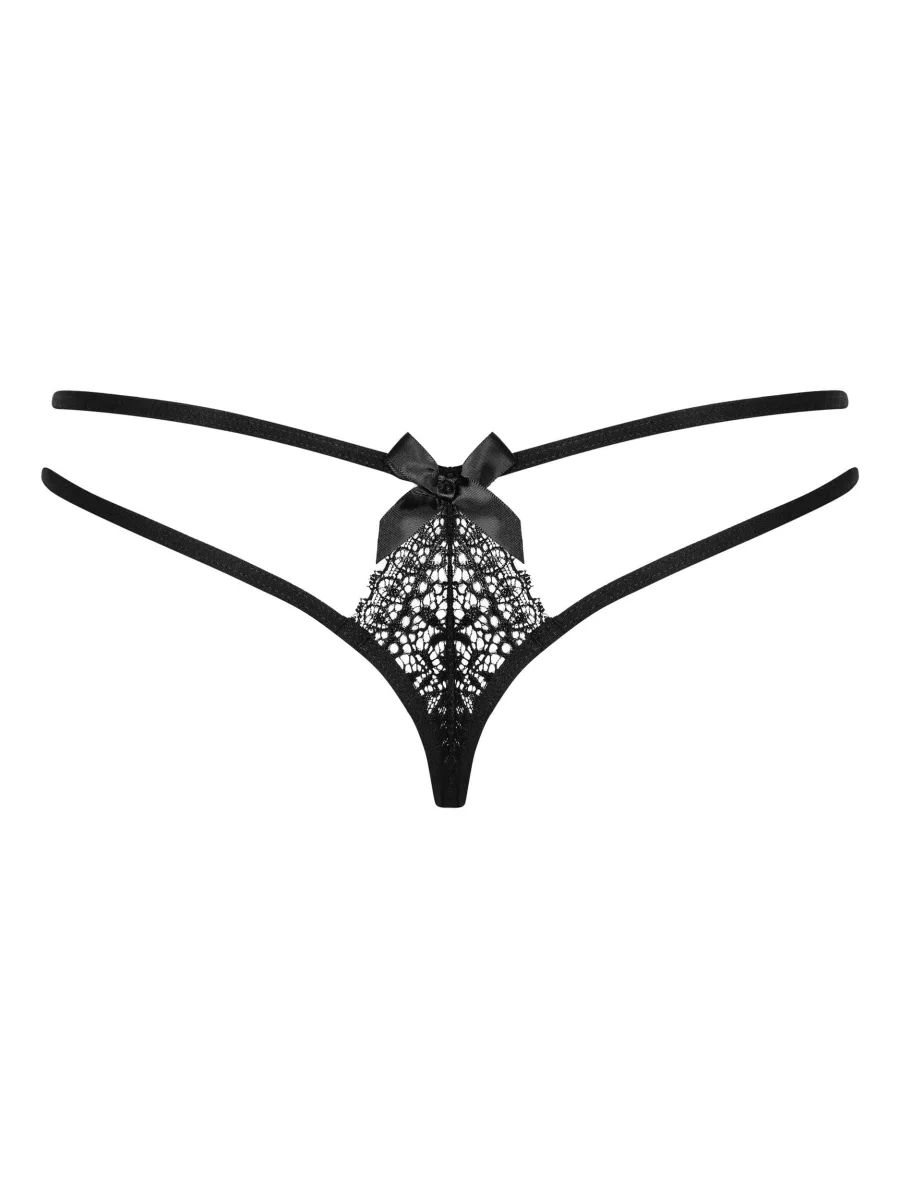 Black Thong Obsessive Intensa — Double Straps