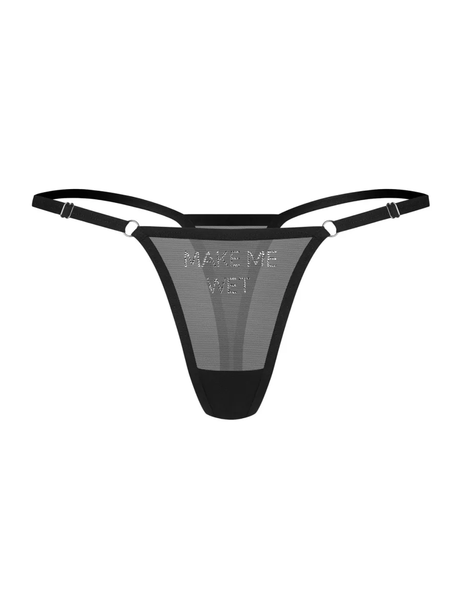 Black Thong Obsessive Violami Wet — Crystals