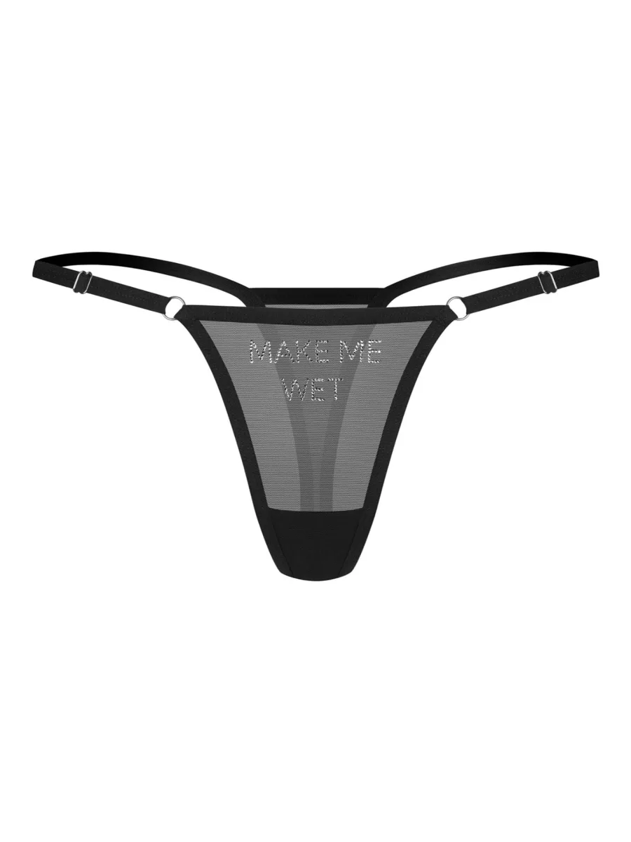 Black Thongs Obsessive Violami Me — Crystal Lettering
