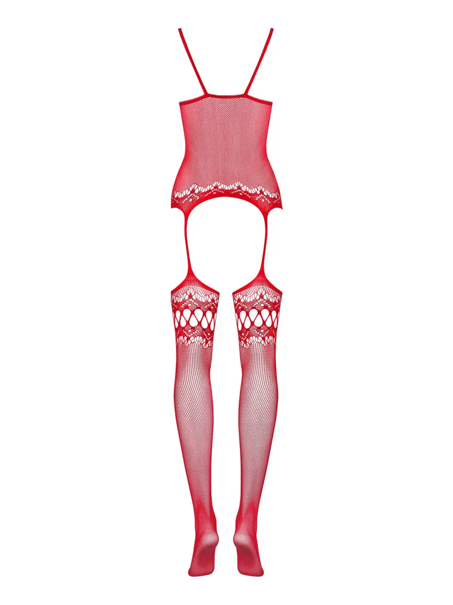 Black White Red Bodystocking Obsessive F214 — Lace
