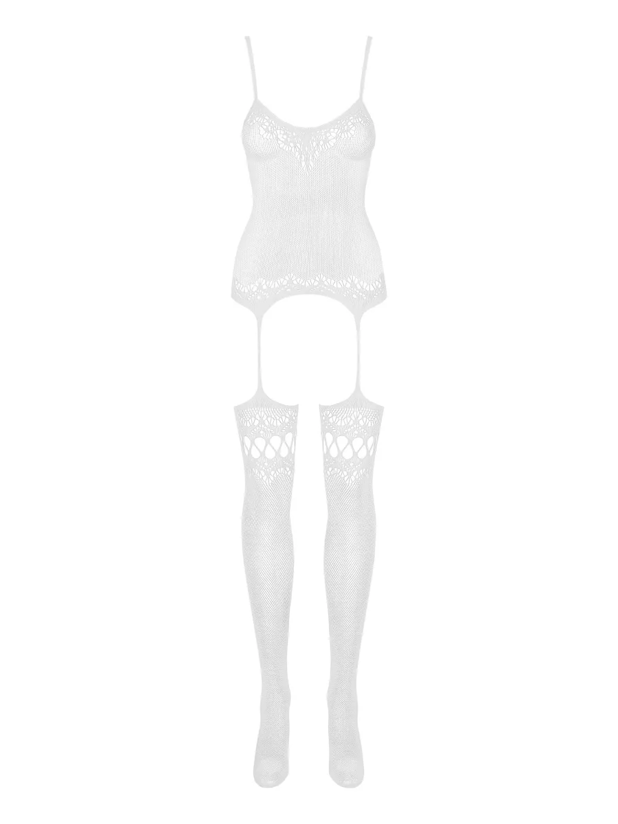 Black White Red Bodystocking Obsessive F214 — Lace