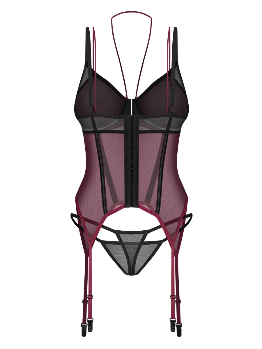 Burgundy Corset Obsessive Exquisite Parisel — Sensual Set