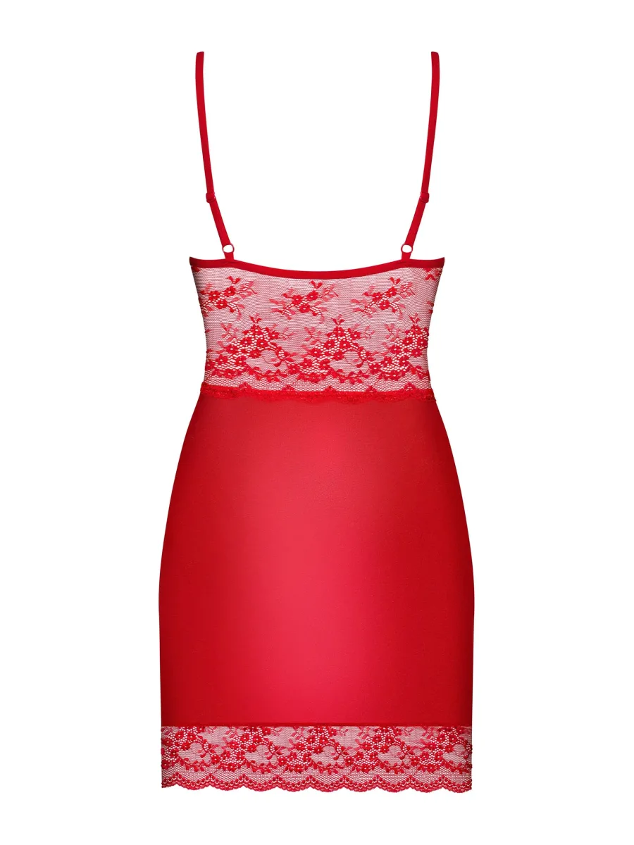 Red Chemise Set Obsessive Lovica — Underwire Cups