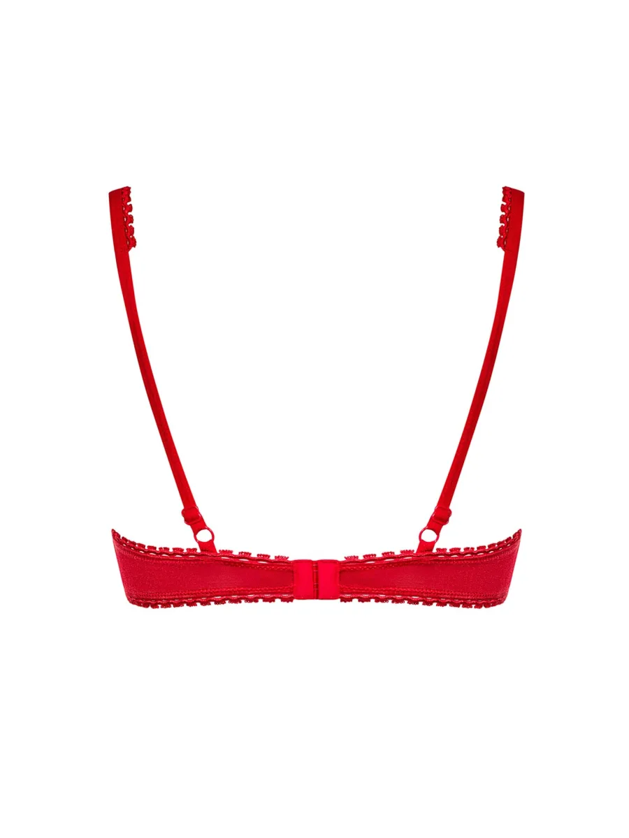 Red Cupless Bra Obsessive Lovica — Lace Trim