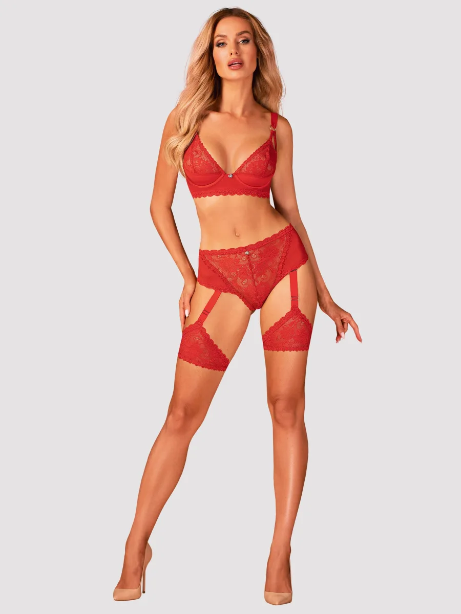 Red Lace Bra Obsessive Belovya — Underwired