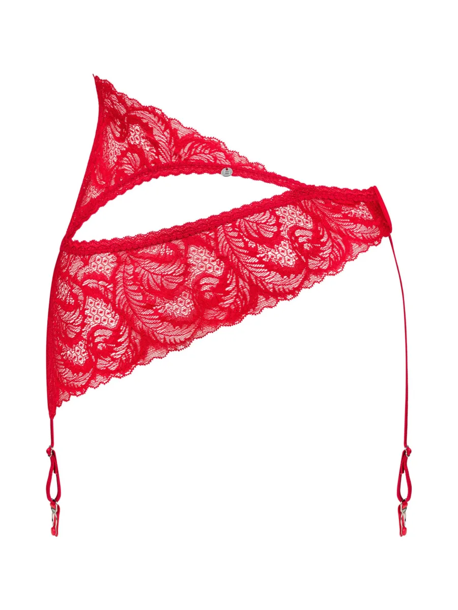 Red Lace Garter Belt Obsessive Atenica — Asymmetric Design
