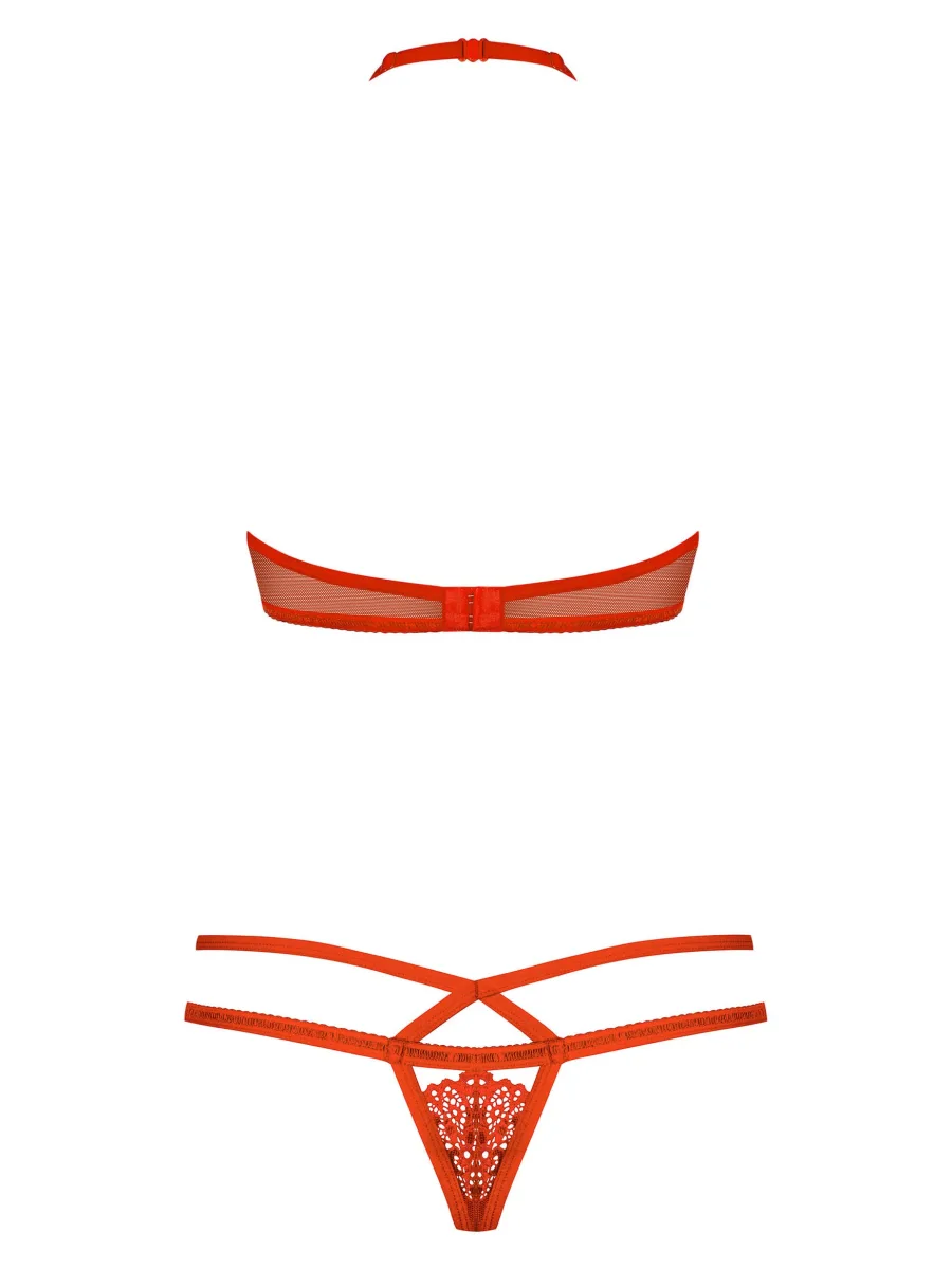 Red Lingerie Set Obsessive 838-SEG-3 — 3-Piece