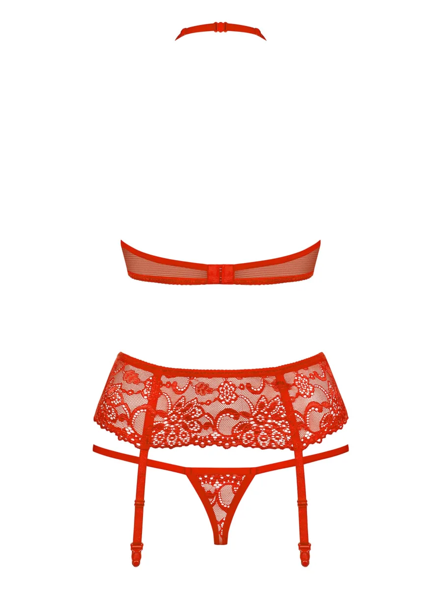 Red Lingerie Set Obsessive 838-SEG-3 — Lace Set