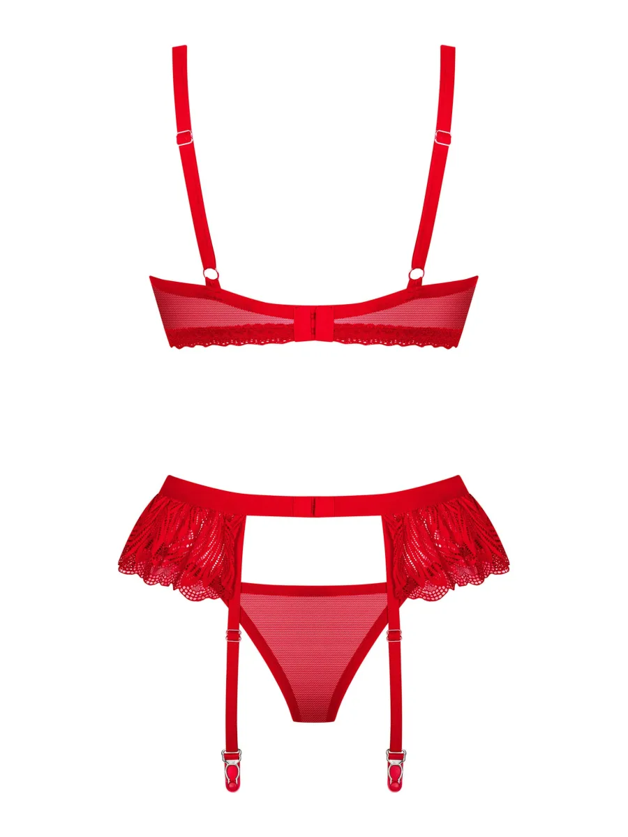 Red Lingerie Set Obsessive Chilisa — Lace