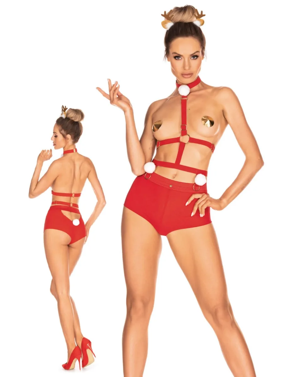 Red Lingerie Set Obsessive Ms Reindy — Festive Outfit
