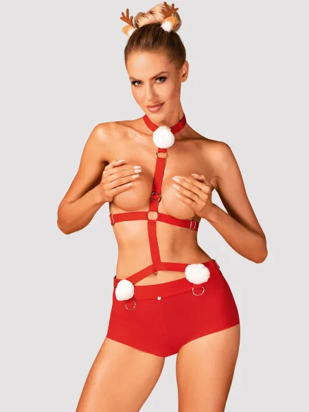 Red Lingerie Set Obsessive Ms Reindy — Festive Outfit