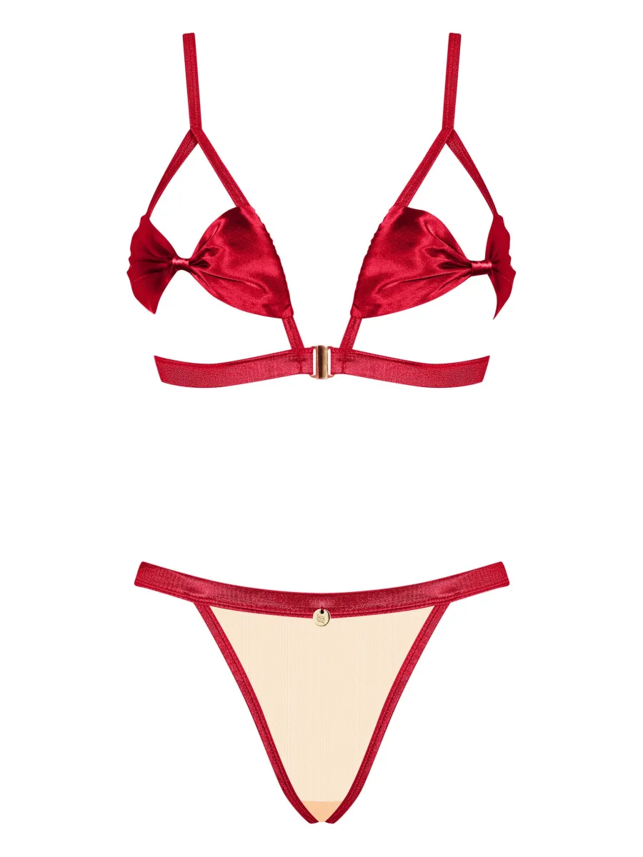 Red Lingerie Set Obsessive Rubinesa — Bows