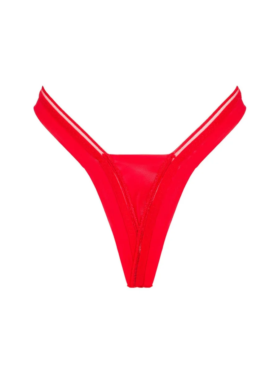 Red Thong Obsessive Larisya — High Waisted