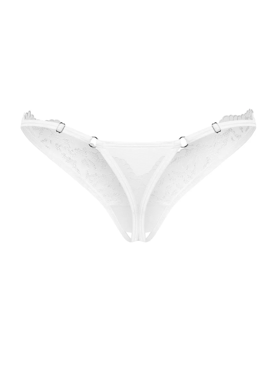 White Crotchless Thong Obsessive Arrowel — Lace