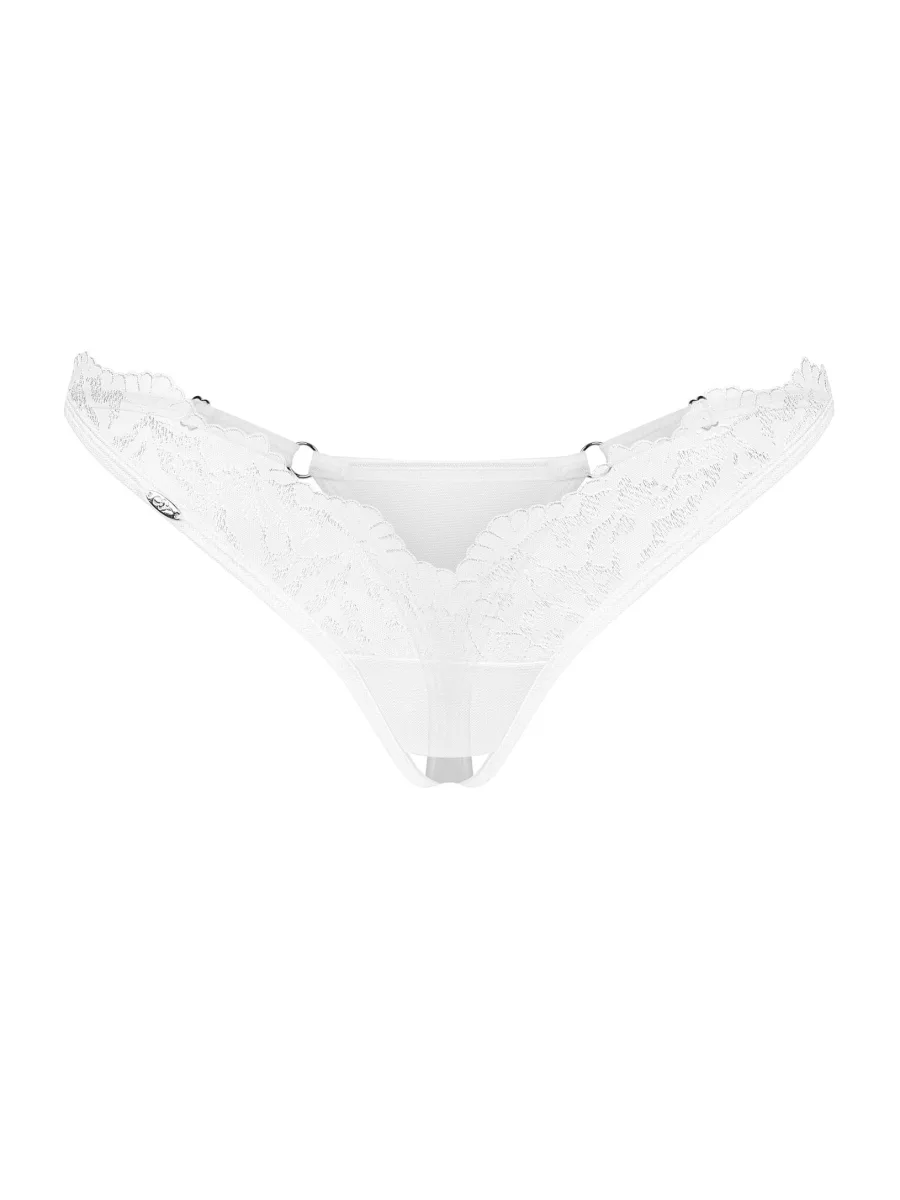 White Crotchless Thong Obsessive Arrowel — Lace