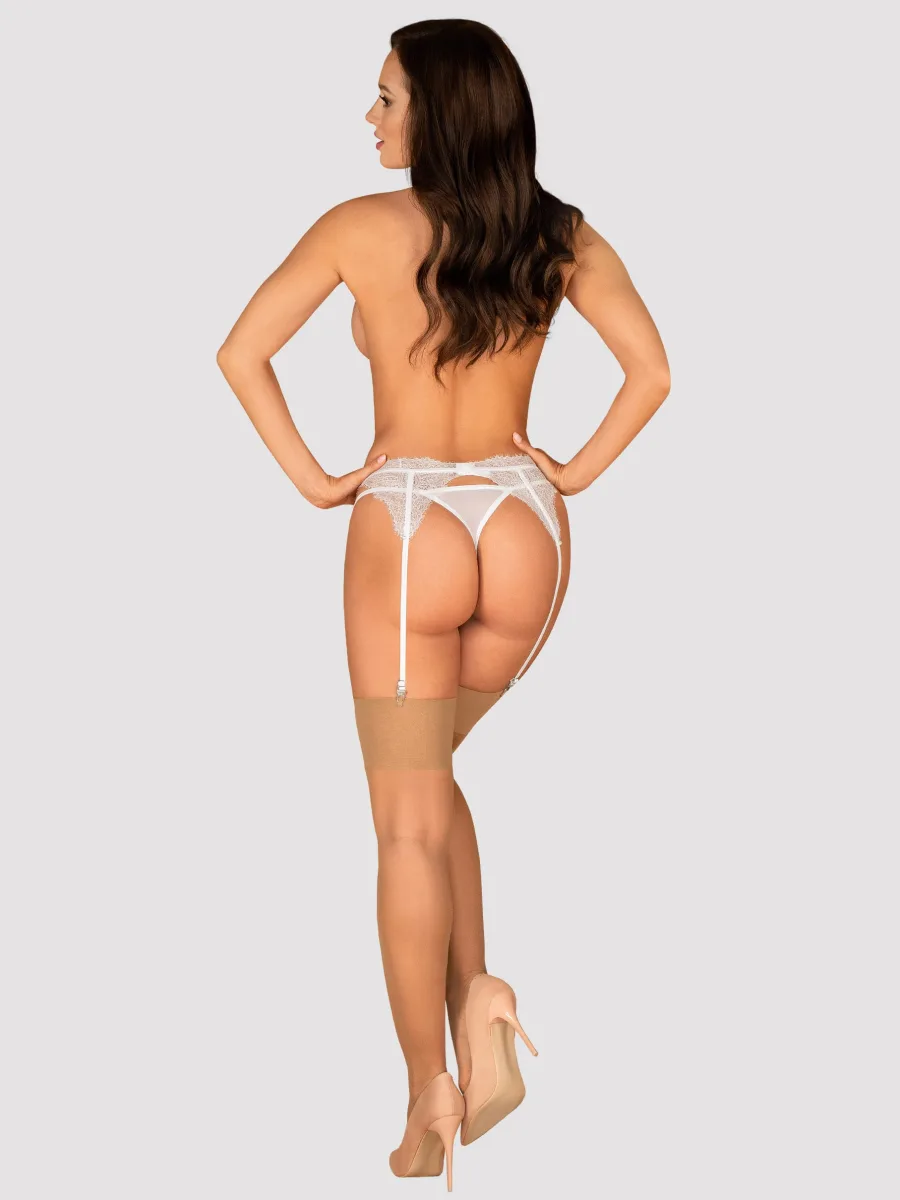 White Garter Belt Obsessive Bianelle — Lace Trim