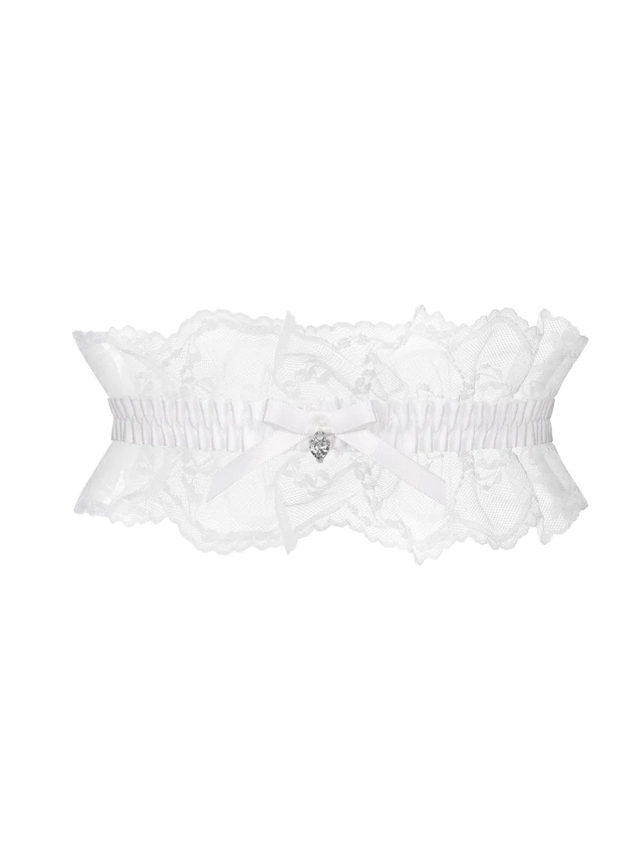 White Lace Bridal Garter Obsessive Weddya