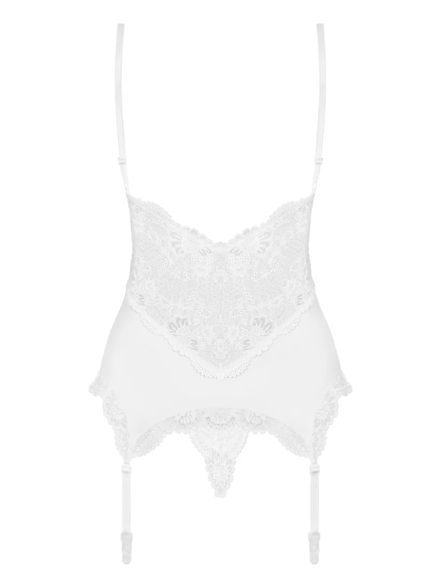 White Lingerie Set Obsessive 810-COR-2 — Padded Lace Corset