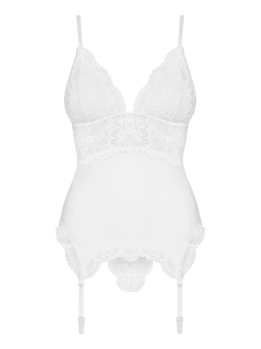 White Lingerie Set Obsessive 810-COR-2 — Padded Lace Corset