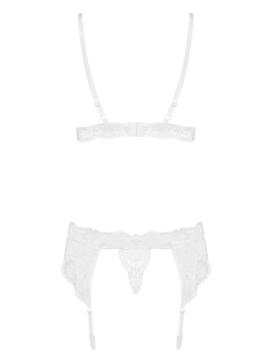 White Lingerie Set Obsessive 810-SEG-2 — Lace Details
