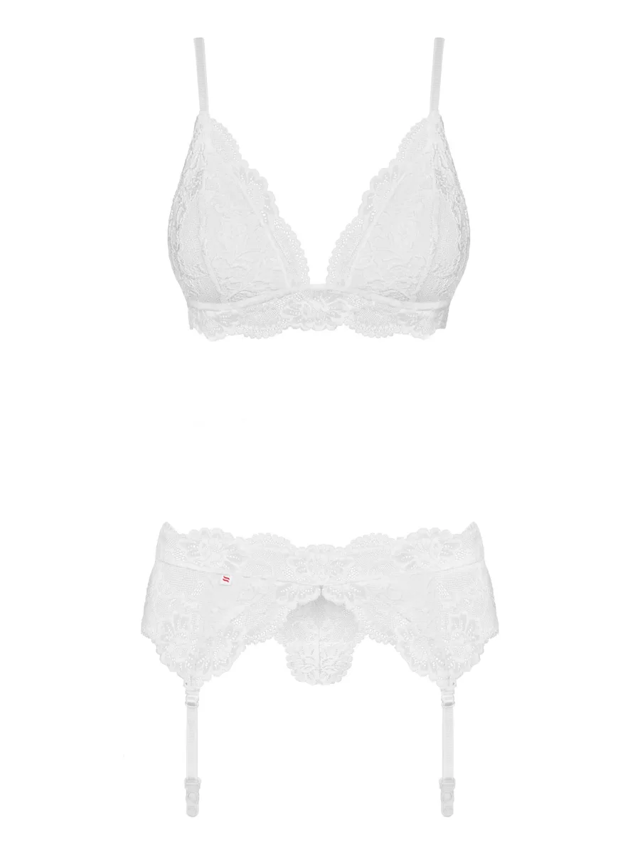White Lingerie Set Obsessive 810-SEG-2 — Lace Details