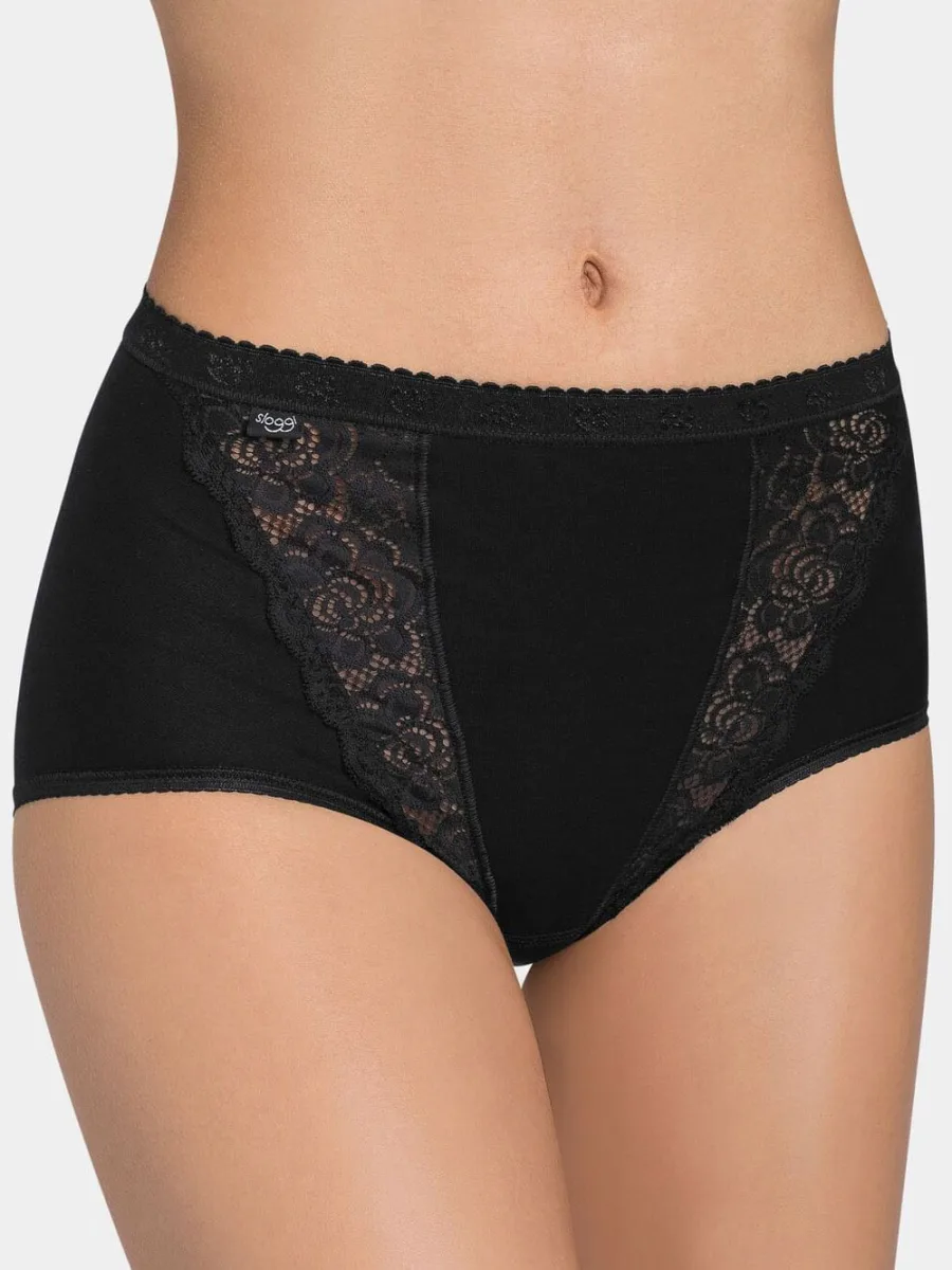 Cotton High-Waist Panties Sloggi Chic Maxi – Lace Detail Comfort