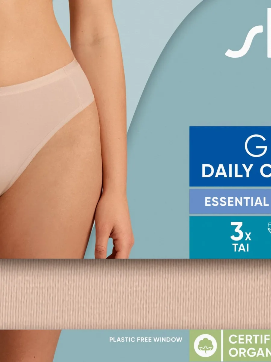 High Leg Cotton Briefs Sloggi Go Daily Tai – Soft Organic 3-Pack